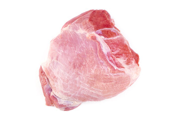Pork ham meat, isolated on white background.