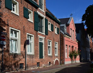 Fototapeta na wymiar Historical Buildings in the Old Town of Leer, East Frisia, Lower Saxony