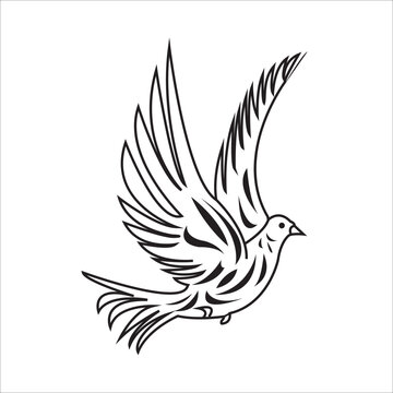 Black and white flying bird image on our sponsor's site and use for tshart, app, website, branding etc.