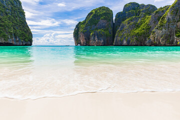 beautiful of  the beach, Ma Ya bay, Phi Phi island  krabi province Thailand.