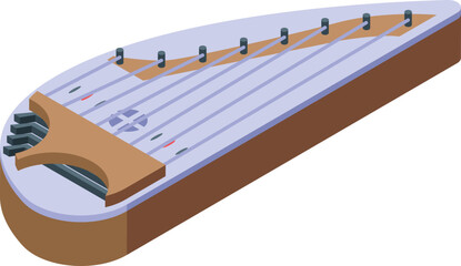 Kantele instrument icon isometric vector. Gusli music. Acoustic violin