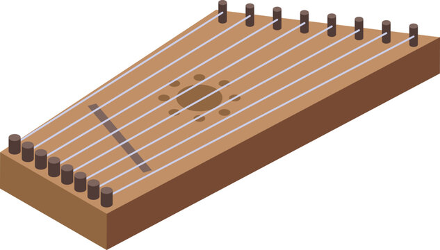 Kantele violin icon isometric vector. Music instrument. Guitar violin