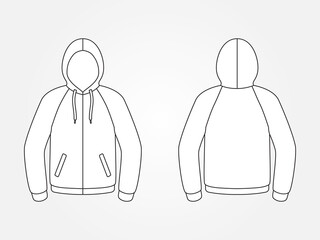 Art illustration design clothes concept fashion wear isolated mock up of hoodie jacket with side pocket