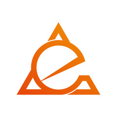 E logo vector design, initial E, abstract art triangle