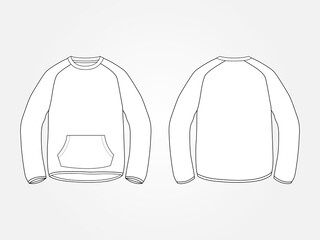 Art illustration design clothes concept fashion wear isolated mock up of crewneck sweater pocket