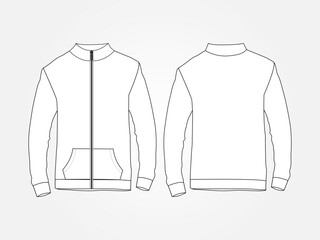 Art illustration design clothes concept fashion wear isolated mock up of jacket track top sport zipper