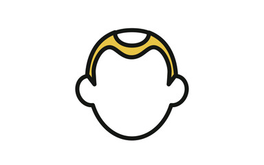髪の毛が薄くなった男性（ハゲ）のアイコン、AGAのイメージ