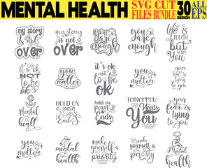Fototapeta premium Mental health SVG Bundle