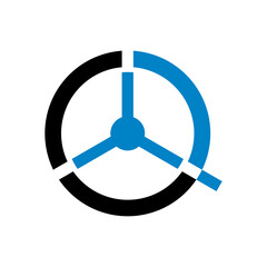 Abstract art steering wheel logo vector design