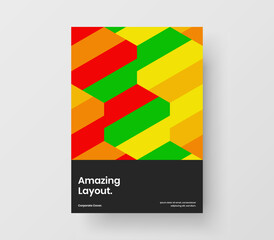 Simple company brochure design vector template. Colorful geometric shapes presentation concept.