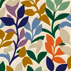 Floral pattern, Flat design style, retro illustration