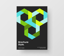 Fototapeta premium Colorful mosaic tiles brochure template. Creative booklet vector design concept.