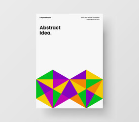 Fototapeta premium Bright brochure A4 vector design layout. Trendy geometric tiles placard illustration.