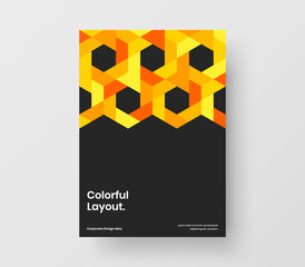 Unique mosaic pattern front page concept. Fresh brochure A4 vector design illustration.