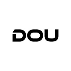 DOU letter logo design with white background in illustrator, vector logo modern alphabet font overlap style. calligraphy designs for logo, Poster, Invitation, etc.