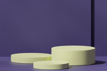 Scene with a podium for product presentation, 3d rendering