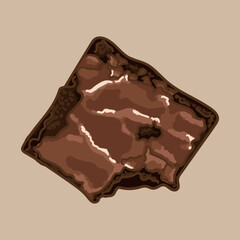 Chocolate brownie. Traditional American pastries
