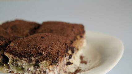 a plate of delicious tiramisu