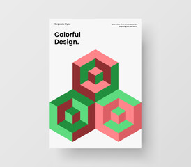 Creative geometric shapes magazine cover template. Unique handbill A4 vector design concept.