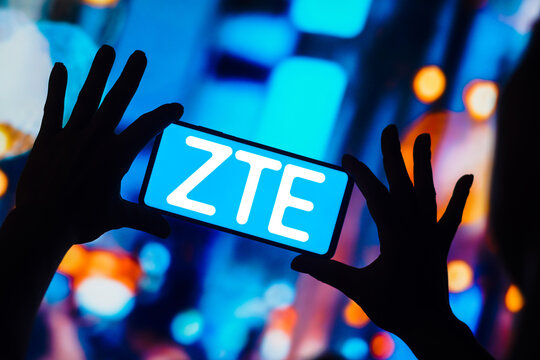 December 26, 2022, Brazil. In this photo illustration, the ZTE logo is displayed on a smartphone mobile screen.