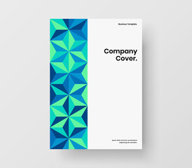 Minimalistic journal cover A4 design vector template. Clean mosaic shapes corporate brochure concept.