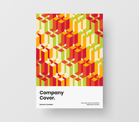 Trendy geometric hexagons corporate identity layout. Premium leaflet design vector template.