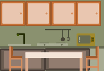 minimalist kitchen illustration. modern kitchen design