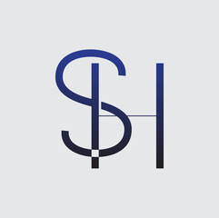 intial SH logo design monogram creative icon symbol 