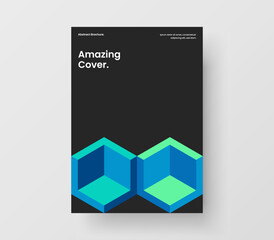 Vivid geometric hexagons corporate brochure concept. Clean banner vector design template.