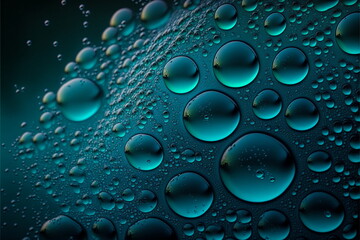 blue water drops on glass surface texture