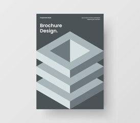 Minimalistic geometric tiles leaflet illustration. Premium corporate brochure A4 design vector template.
