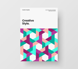 Modern geometric pattern handbill template. Simple cover vector design concept.
