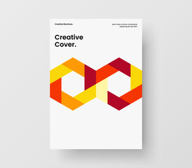 Unique company cover vector design template. Isolated geometric pattern flyer layout.