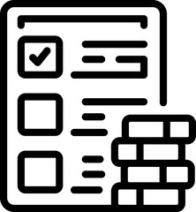 Debt finance icon outline vector. Revenue agency. Business research