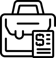 Revenue agency bag icon outline vector. Online tax. Fire seo