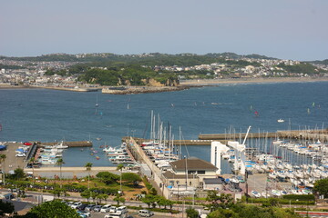 Fototapeta na wymiar 江の島神社から見下ろした港の風景：日本神奈川県藤沢市江の島