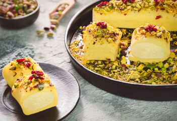 Middle Eastern traditional sweet cheese rolls 