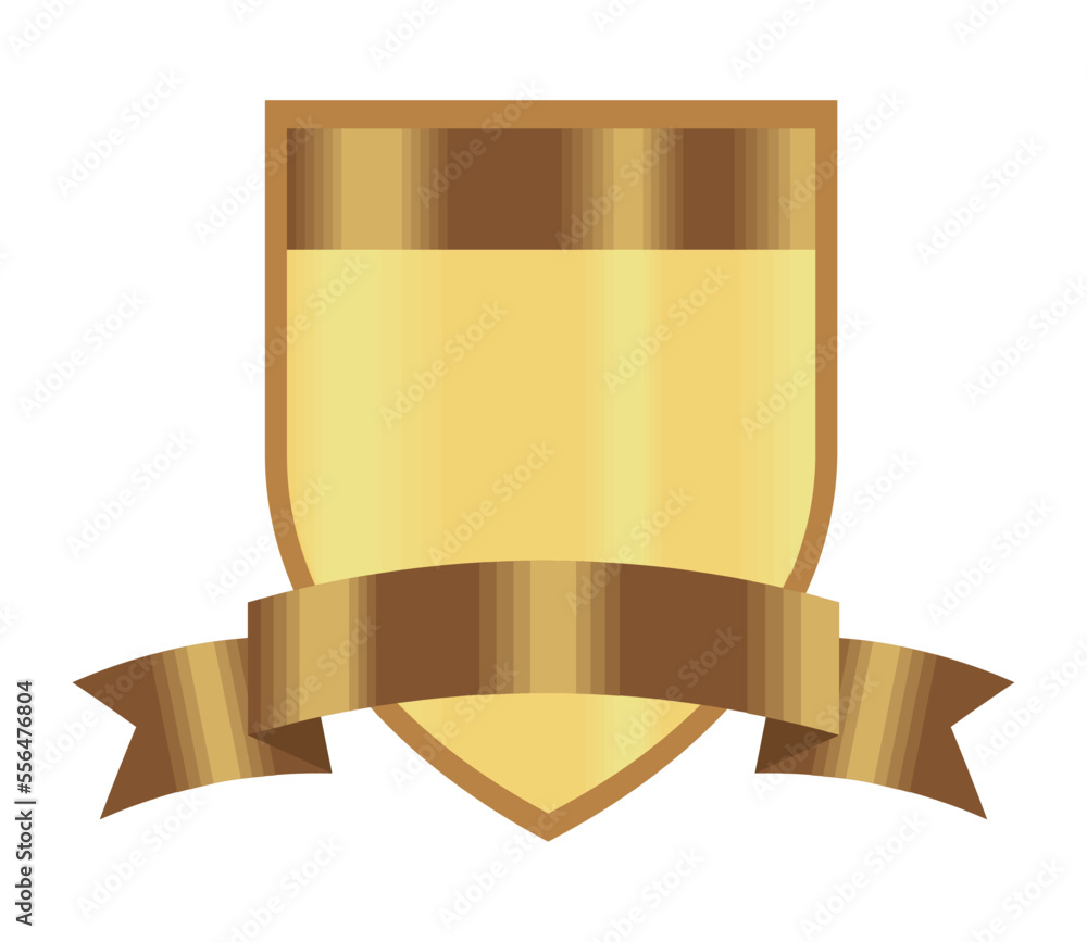 Poster golden shield and ribbon