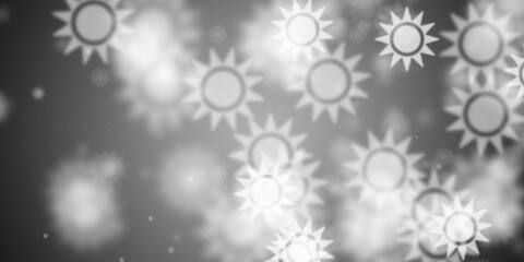 Abstract silver background with flying suns