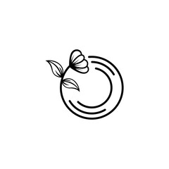 flower logo line vector template.