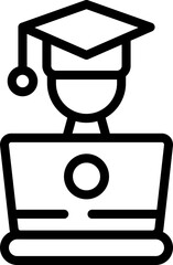 Student club laptop icon outline vector. Class reader. Book person