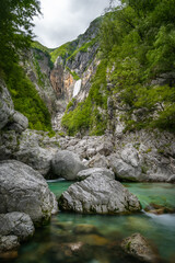 the waterfall framed in nature 