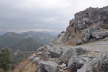 rocky mountain landscape in uttrakhand, india 