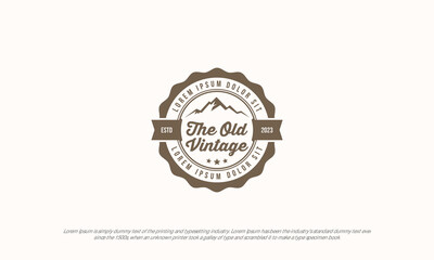 badge emblem logo, mountain vintage style