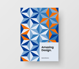 Vivid geometric shapes leaflet template. Fresh poster A4 design vector concept.