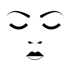 Woman face illustration. PNG with transparent background