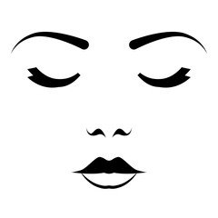 Woman face illustration. PNG with transparent background