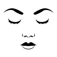 Woman face illustration. PNG with transparent background