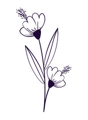 doodle flowers stem