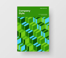 Fototapeta na wymiar Trendy company cover A4 vector design concept. Vivid geometric tiles annual report template.